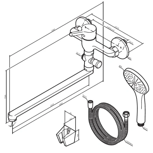 Смеситель для ванны Am.Pm X-Joy S хром F85B90100 (детальная фотография), для ванны