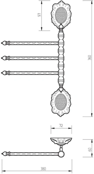 Полотенцедержатель Migliore Cleopatra золото 16700 (детальная фотография), металлические
