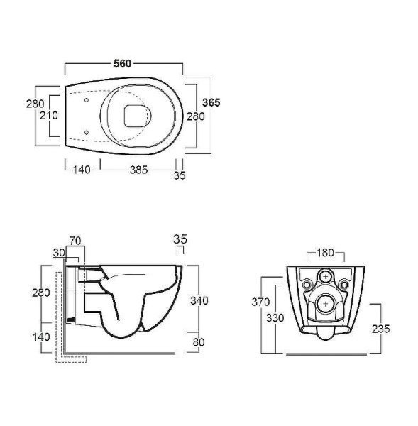 Схема (детальная фотография), без бачка, со скрытым бачком