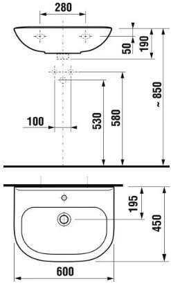 Раковина c отверстием для смесителя Jika Olymp 8106130001049 (детальная фотография), подвесные