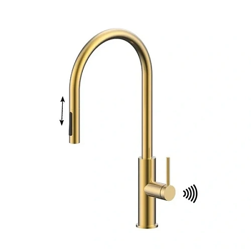 Смеситель для кухни Paulmark Senso светлое брашированное золото - фото 3