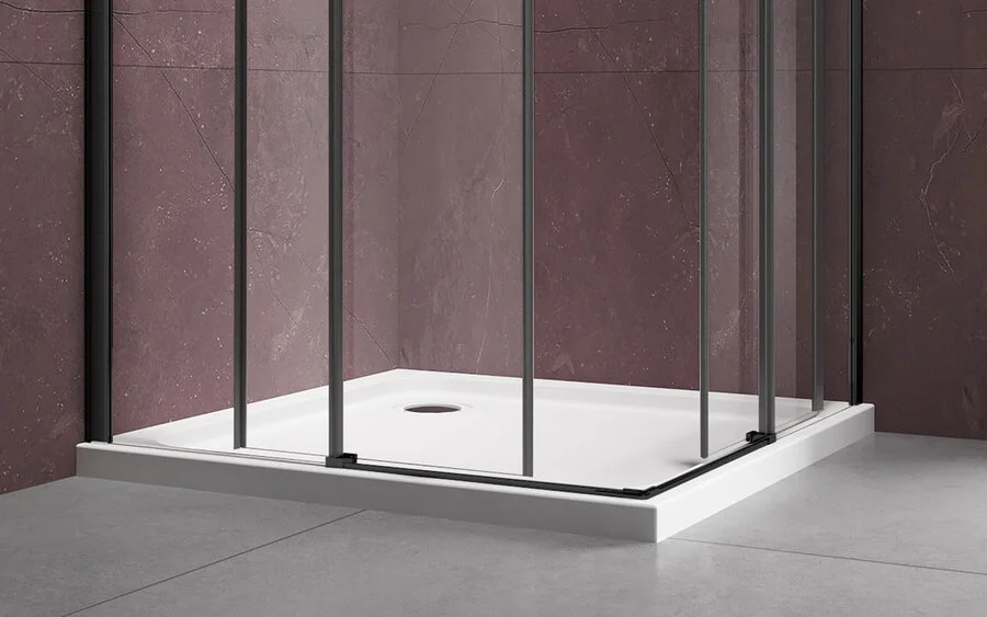 Душевой уголок Vincea Dice 100х100 см профиль черный VSS-4D100CLB (детальная фотография), 100х100