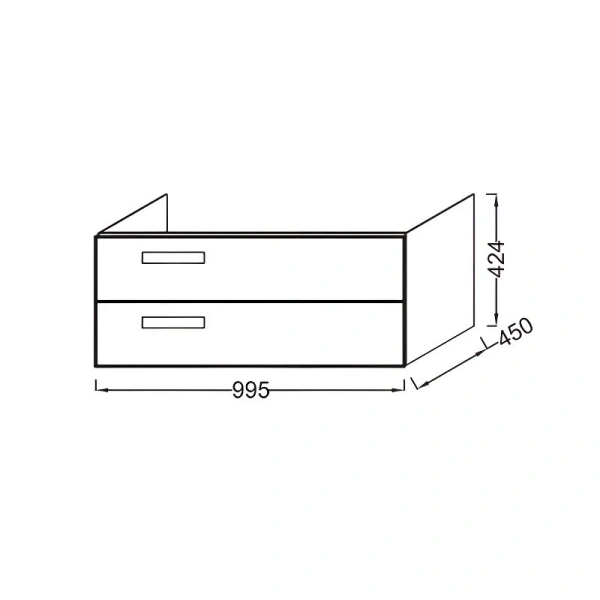 Тумба для раковины цвет, Квебекский Дуб Jacob Delafon RYTHMIK 99,5 EB1304-E10 (детальная фотография), по запросу