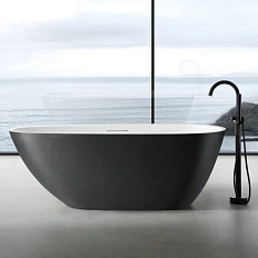 Ванна из искусственного камня Abber Dortmund 170x75 см черно-белая матовая