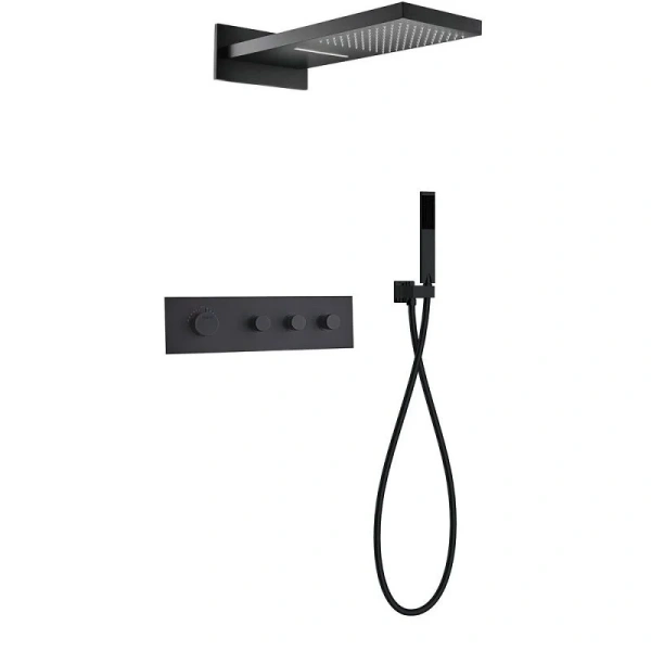 Душевой комплект Black&White Universe черный матовый 8330BUK (детальная фотография)