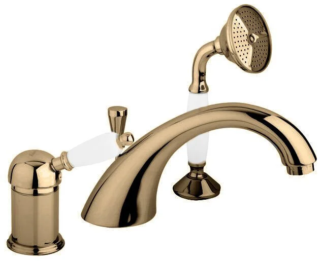 Смеситель для ванны Cezares Elite бронза ручка белая ELITE-BVDM-02-Bi (детальная фотография)