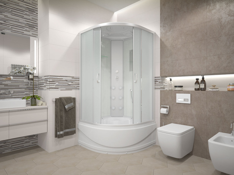 Душевая кабина Erlit Comfort ER3509TPF-C 90х90 см угловая (детальная фотография), 90х90