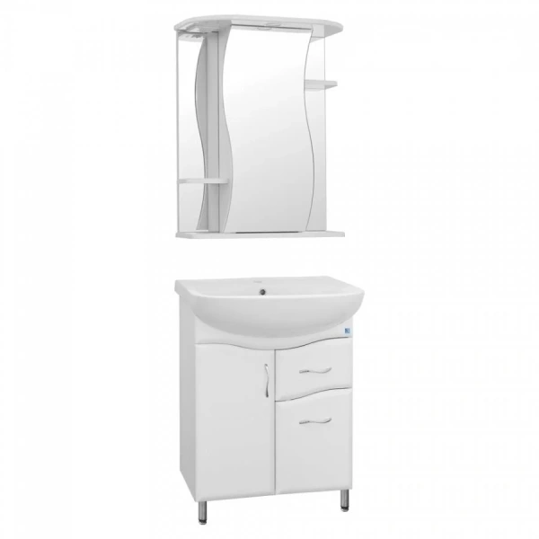 Тумба с раковиной напольная Style Line Эко Волна ЛС-00000098 55 см с ящиком (детальная фотография), в наличии, по запросу