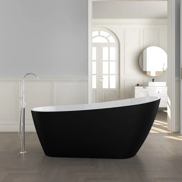 Ванна акриловая Corpa Nera Viotti CN130110, 170 х 74 см, черный матовый (детальная фотография), без гидромассажа