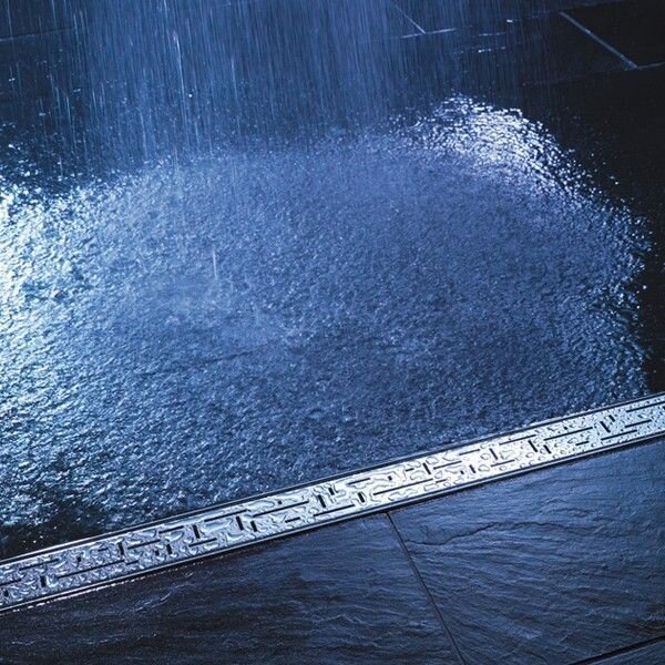 Решетка Tece TECEdrainline lines 120 см нержавеющая сталь глянец 601220 (детальная фотография), для монтажа в пол