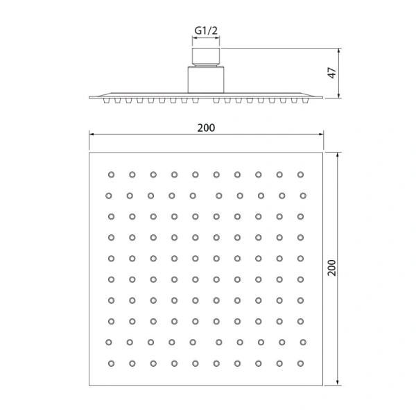 Верхний душ IDDIS хром 00520SSi64 (детальная фотография), верхние души