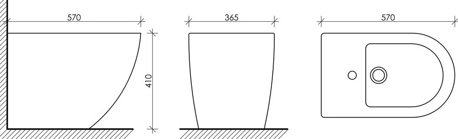 Биде напольное Ceramica Nova Metropol овальное CN4005 (детальная фотография), современные, hi-tech