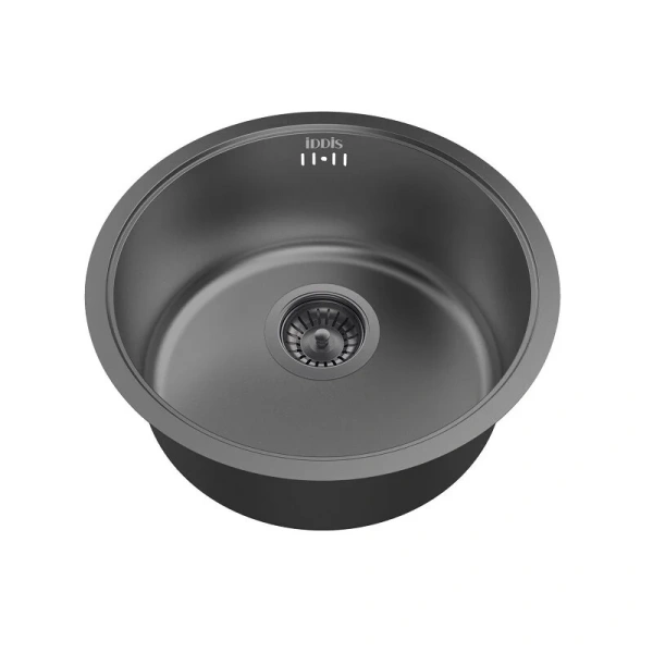Мойка для кухни IDDIS Edifice 42.5 см графит EDI42G0i77 (детальная фотография), из нержавеющей стали, стальные, металлические