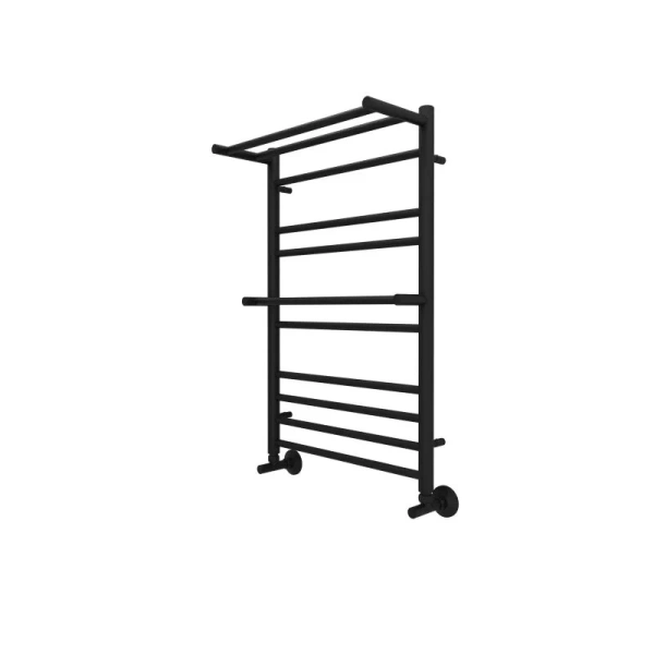 Полотенцесушитель водяной Акватек Альфа 50x80 см черный муар AQ RRP1080BL (детальная фотография), лесенка, вертикальные