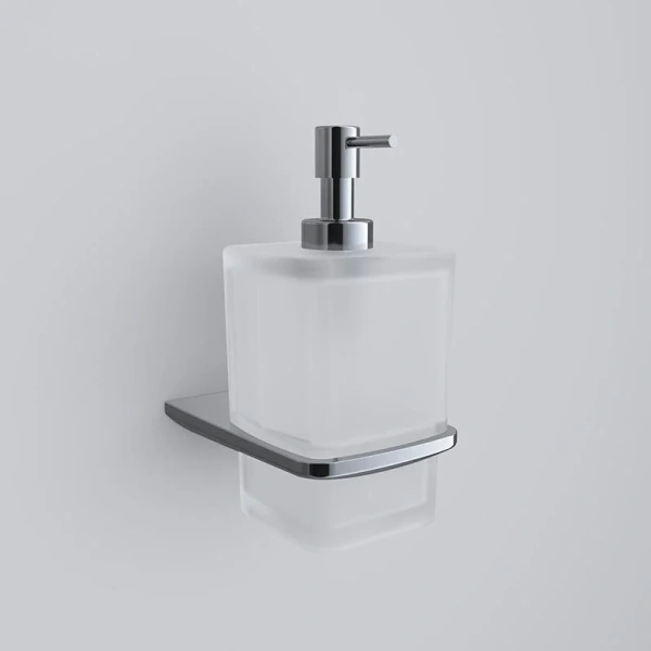 Диспенсер стеклянный для жидкого мыла AM.PM Inspire 2.0 с настенным держателем A50A36900 (детальная фотография), металлические, стеклянные