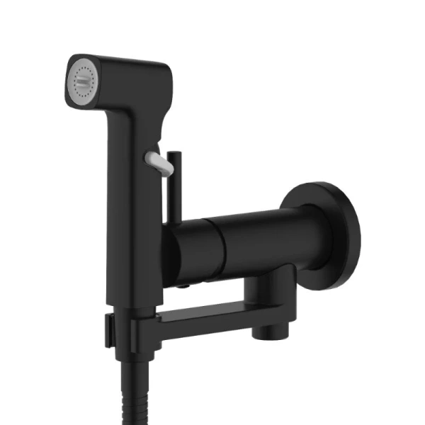 Гигиенический душ со смесителем Акватек Ника черный матовый AQ1819MB (детальная фотография)