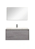 Тумба с раковиной подвесная Black&White Universe 100 см серая