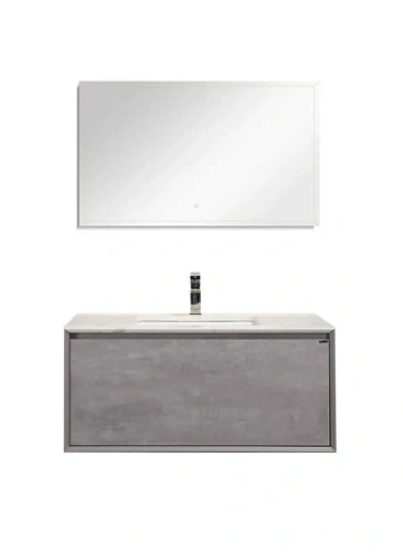 Тумба с раковиной подвесная Black&White Universe 100 см серая - фото 1