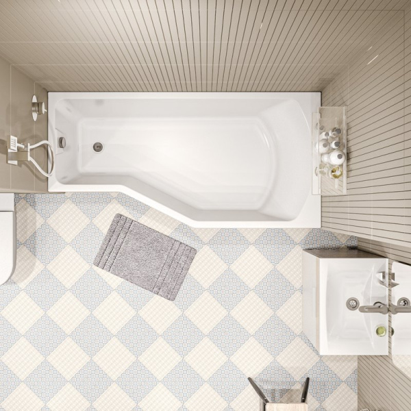 Ванна акриловая 1Marka Convey 150х75 см правая 01кон1575п (детальная фотография), белые