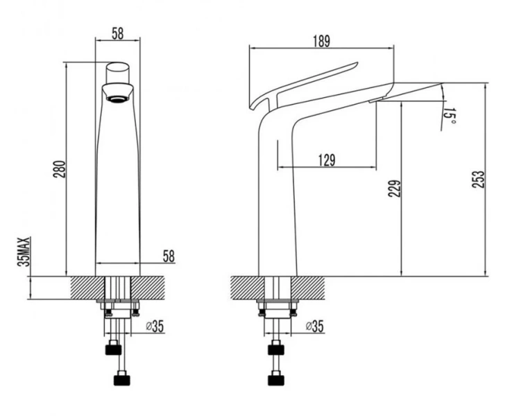 Смеситель для  раковины, хром/белый Lemark Melange LM4909CW (детальная фотография), для раковины