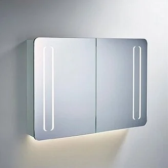 Зеркальный шкаф с подсветкой Ideal Standard Mirror&Light 100 см алюминий T3389AL (детальная фотография), современные, hi-tech