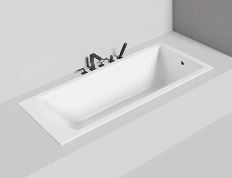 Ванна из искусственного камня Salini Cascata 180x80 см белый матовый 104213M (детальная фотография), прямоугольные