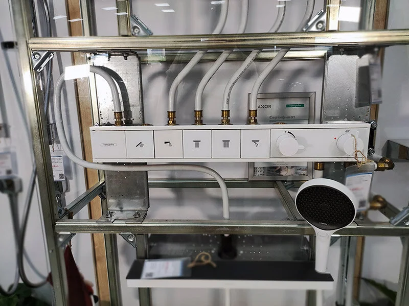 Смеситель для душа Hansgrohe RainSelect для скрытой установки 15384700 (детальная фотография), прямоугольная форма