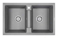 Мойка для кухни Paulmark Zwilling 81 см серый металлик