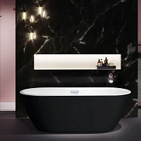 Ванна акриловая Riho Inspire Velvet B085001220, 180 x 80 см, панель черная матовая, чаша белая матовая