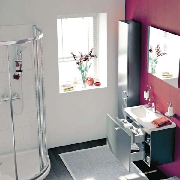 Шкаф-пенал подвесной Ideal Standard Connect Space 30 см серый глянцевый E0379KR (детальная фотография), нет в наличии