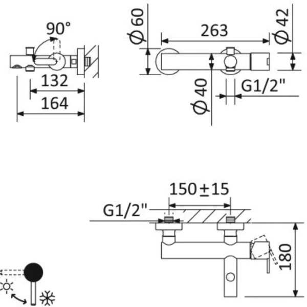 Смеситель для ванны Cezares Leaf хром LEAF-VD-L-01 (детальная фотография), для ванны
