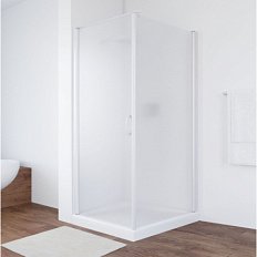 Душевой уголок профиль белый стекло сатин Vegas-glass