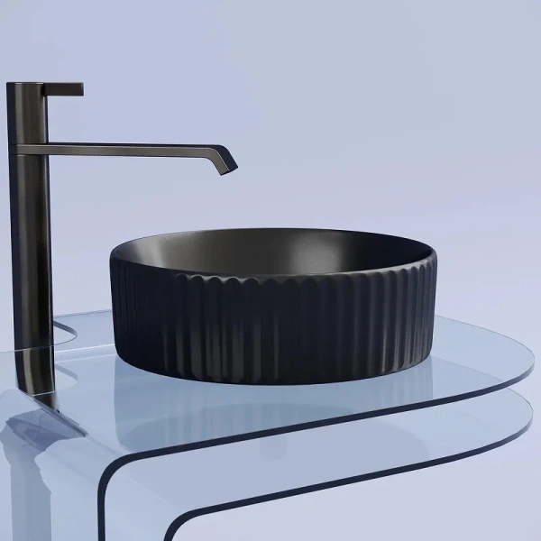 Раковина Ceramica Nova Element 36 см черная матовая CN6057MB (детальная фотография), черные