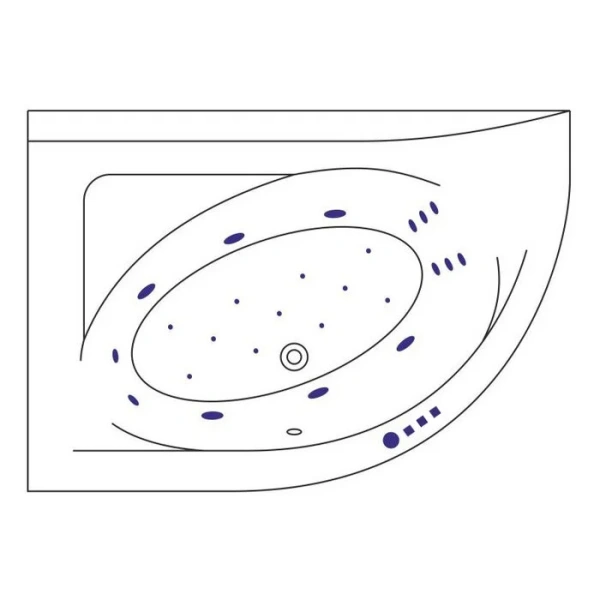 Ванна гидромассажная Excellent Aquarella Ultra 170 x 110 см, левая, белый/золото, WAEX.ARL17.ULTRA.GL (детальная фотография), современныe, hi-tech