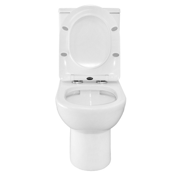 Унитаз компакт Azario Ambra с сиденьем микролифт AZ-848 (детальная фотография), безободковые, сиденье с микролифтом , с антивсплеском, компакт, низкие