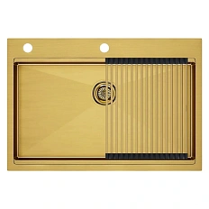 Мойка для кухни Paulmark Vast-Pro 75 см брашированное золото