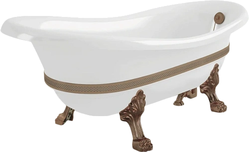 Ванна из искусственного камня Migliore Bella Decor 170х80 см фурнитура бронза - фото 2