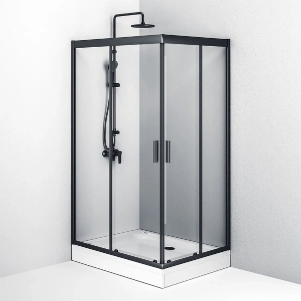 Душевой уголок Am.Pm Gem 120х90 см профиль черный W90G-404-120290-BT (детальная фотография), черные