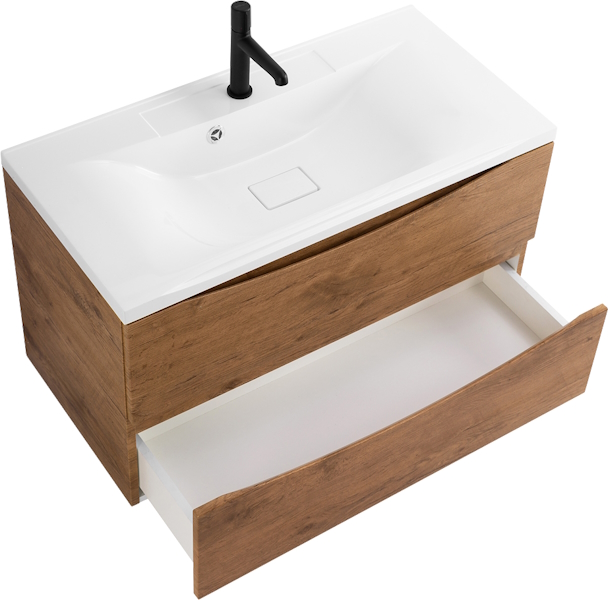 Тумба под раковину подвесная BelBagno Marino 100 см rovere nature MARINO-1000-2C-SO-RN-P (детальная фотография), современная, hi-tech