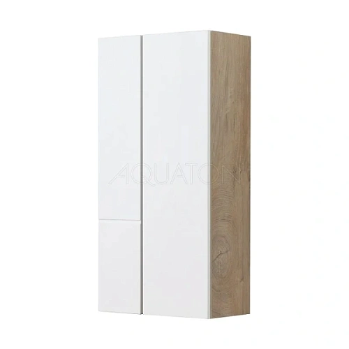 Шкаф подвесной Акватон Мишель 43 см дуб эндгрейн/белый софт - фото 12
