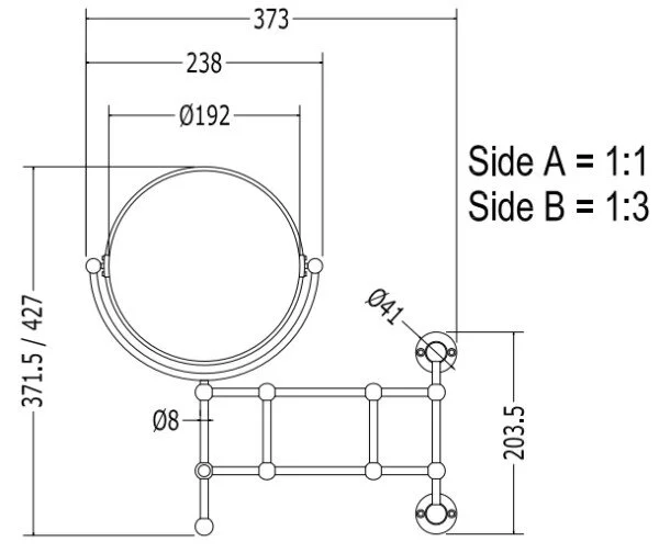 Зеркало оптическое с шарнирным держателем, цвет хром, Devon&Devon First Class DD33150CR (детальная фотография), по запросу