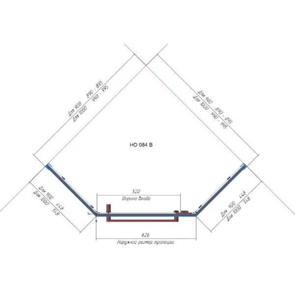 Душевой уголок RGW Hotel HO-084B 90x90 см профиль черный, стекло матовое 350608499-24 (детальная фотография), современные, hi-tech