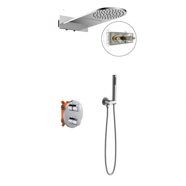 Душевой комплект Vincea с внутренней частью, хром VSFW-104TCH (детальная фотография)