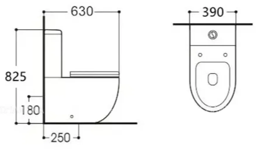 Унитаз компакт Акватек Европа безободковый AQ2903-00 (детальная фотография), современные, hi-tech