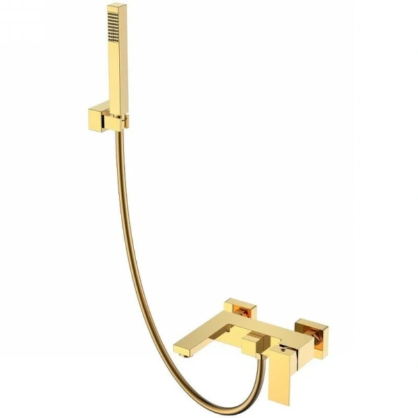 Смеситель для ванны Boheme Qubic золото 473-G (детальная фотография)