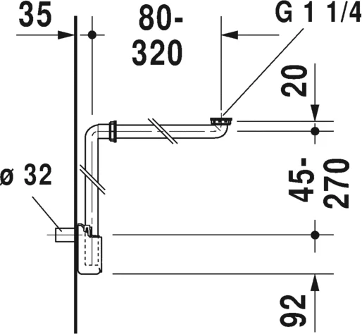 Сифон для раковины Duravit белый пластик 0050760000 (детальная фотография), в наличии