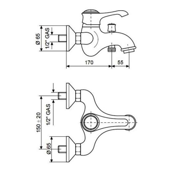 Схема (детальная фотография), для ванны