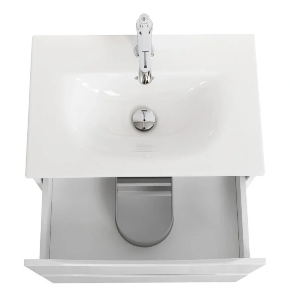 Тумба под раковину подвесная BelBagno Marino-Cer-Mini 60 см Bianco Opaco MARINO-CER-MINI-600-2C-SO-BO-P (детальная фотография), моноблок