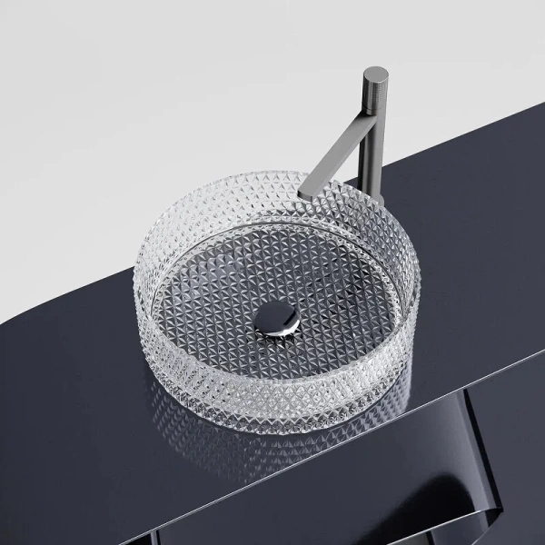 Раковина Ceramica Nova Cristal 36 см прозрачная CN6062 (детальная фотография), современные, hi-tech index_1