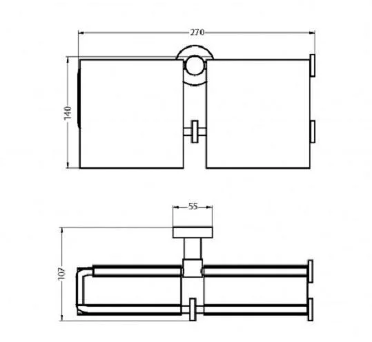 Бумагодержатель Bemeta Omega двойной 104112092 (детальная фотография), современные, hi-tech